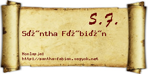 Sántha Fábián névjegykártya